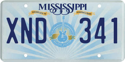 MS license plate XND341