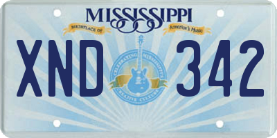 MS license plate XND342