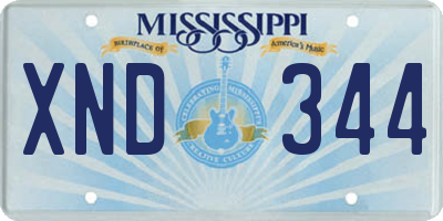 MS license plate XND344