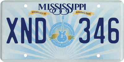 MS license plate XND346