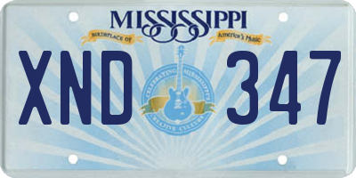 MS license plate XND347