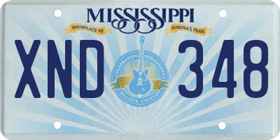 MS license plate XND348
