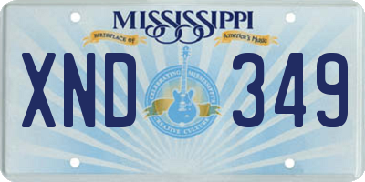 MS license plate XND349