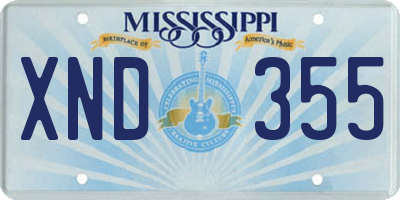 MS license plate XND355