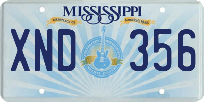 MS license plate XND356