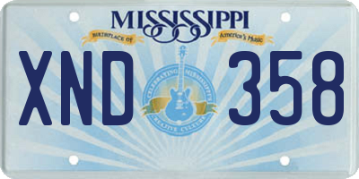 MS license plate XND358