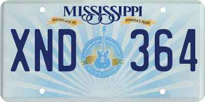 MS license plate XND364