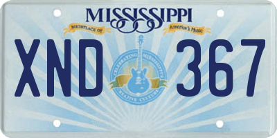 MS license plate XND367