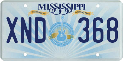 MS license plate XND368
