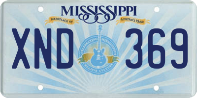 MS license plate XND369