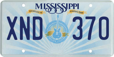 MS license plate XND370