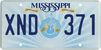 MS license plate XND371