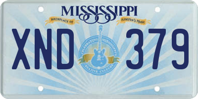 MS license plate XND379