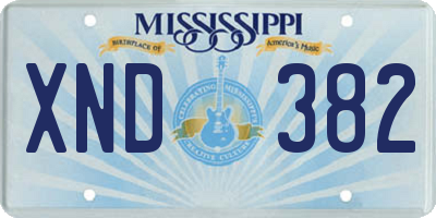 MS license plate XND382
