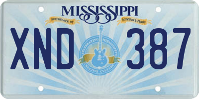 MS license plate XND387
