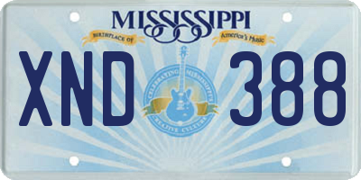 MS license plate XND388