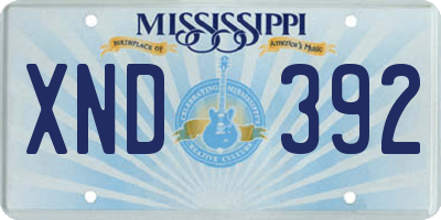 MS license plate XND392