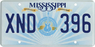 MS license plate XND396