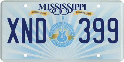 MS license plate XND399