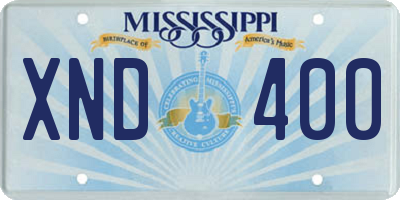 MS license plate XND400