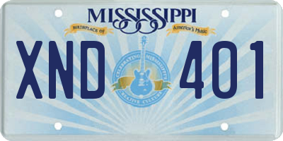 MS license plate XND401