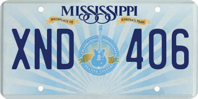 MS license plate XND406