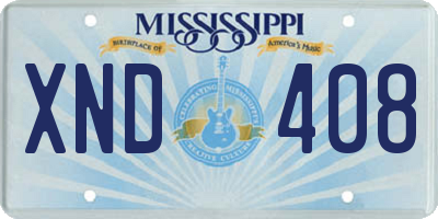 MS license plate XND408
