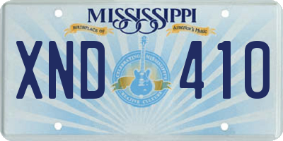 MS license plate XND410