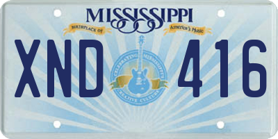 MS license plate XND416