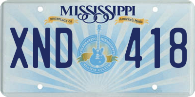 MS license plate XND418