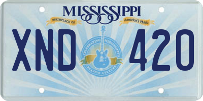 MS license plate XND420