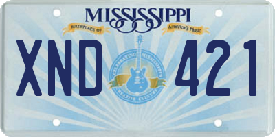 MS license plate XND421
