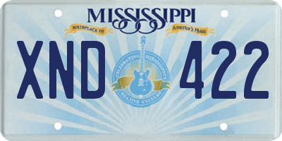 MS license plate XND422