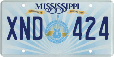 MS license plate XND424
