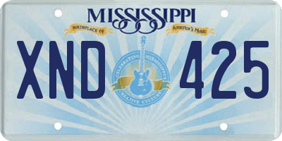 MS license plate XND425
