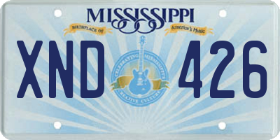 MS license plate XND426