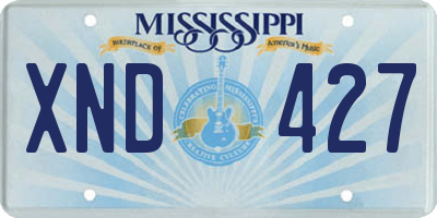 MS license plate XND427