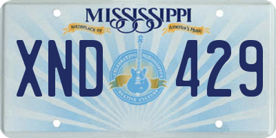 MS license plate XND429