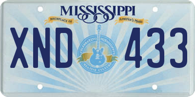 MS license plate XND433