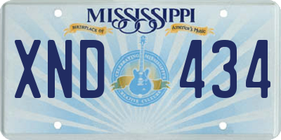 MS license plate XND434