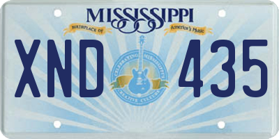 MS license plate XND435