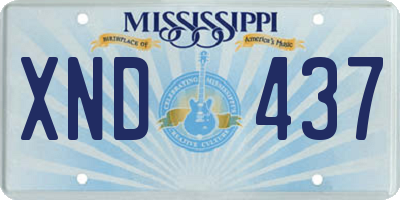 MS license plate XND437