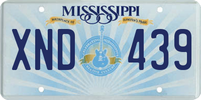 MS license plate XND439