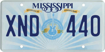 MS license plate XND440