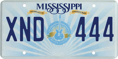 MS license plate XND444