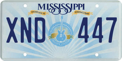 MS license plate XND447