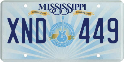 MS license plate XND449