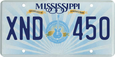 MS license plate XND450