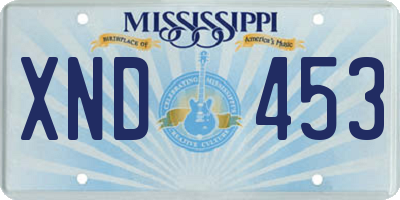 MS license plate XND453