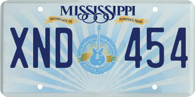 MS license plate XND454